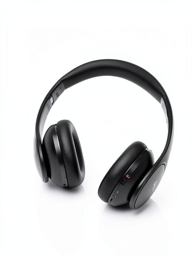 The output: the same headphones as a clean white studio shot